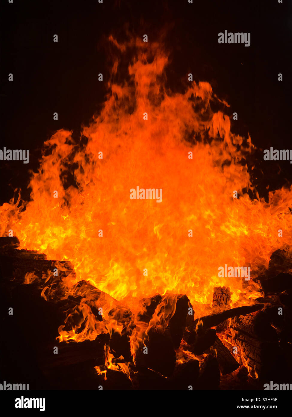 St Antoni bonfire, Mallorca - Smartphone Captured Stock Image