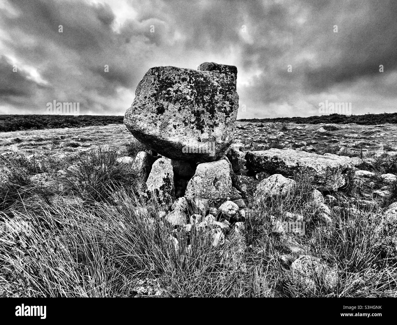 King Arthur’s stone, Cefn Bryn, Gower, Swansea, South Wales. Stock Photo