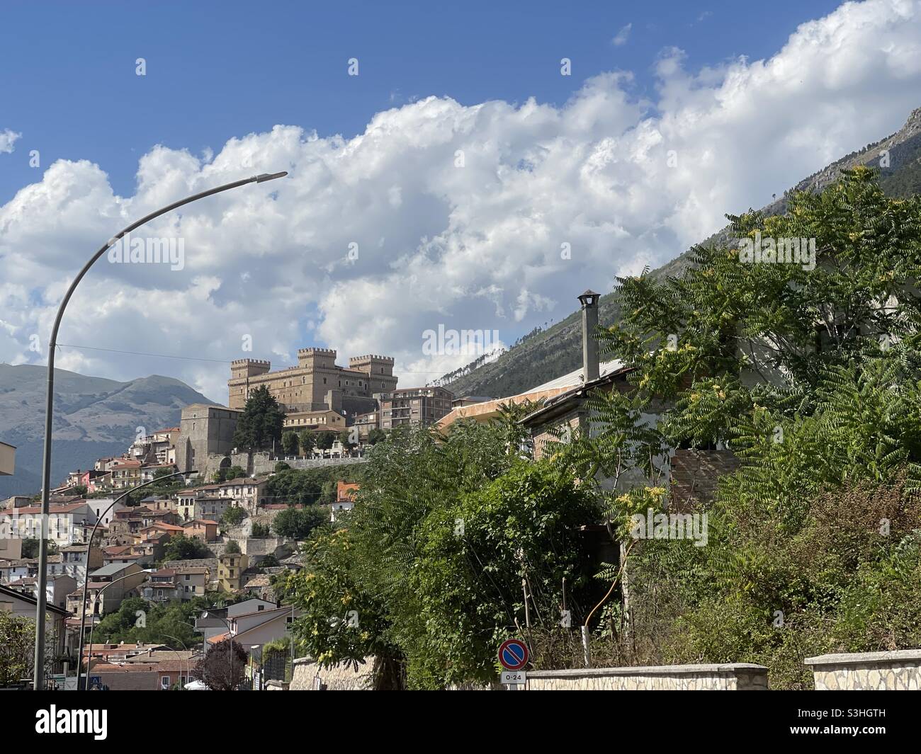 Piccolomini Castle, Celano town, Abruzzo region, Italy - Smartphone Captured Stock Image