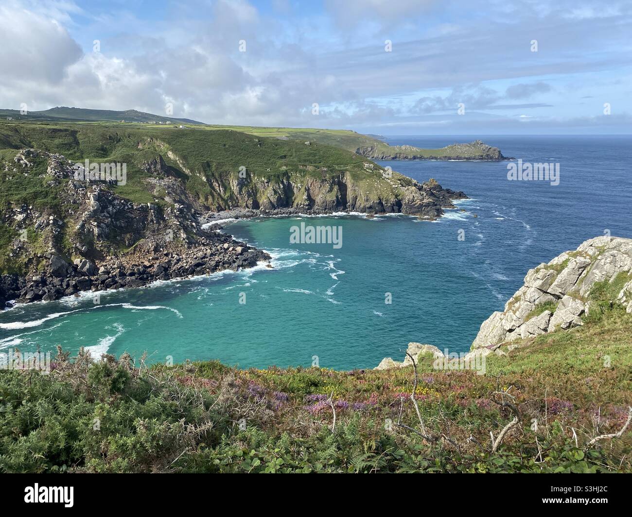 View for on Zennor Head Cornwall Stock Photo
