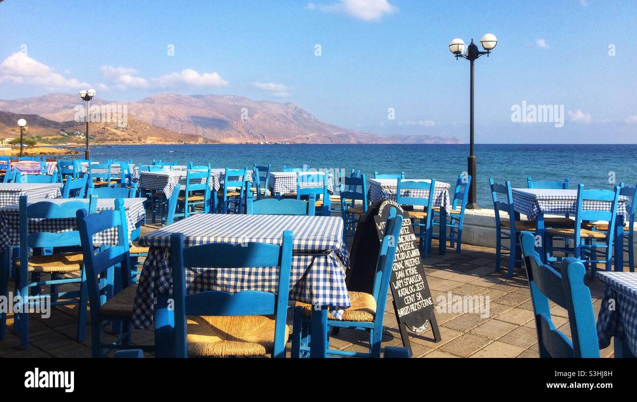 Cafe in Crete Stock Photo