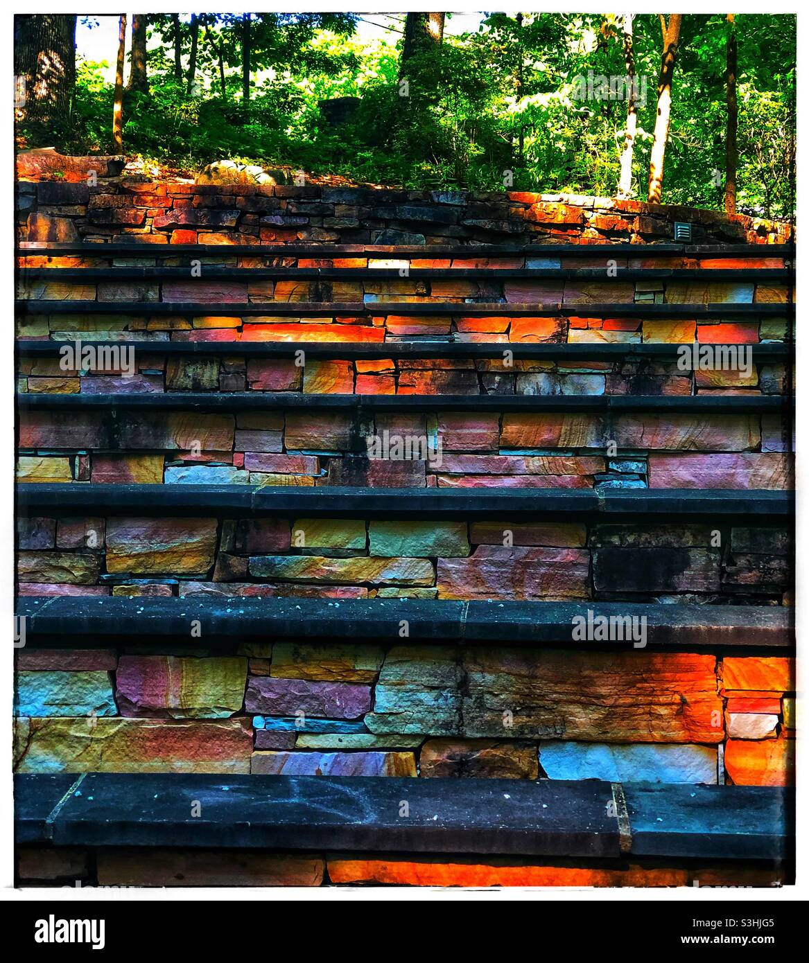 Colorful slate steps Stock Photo