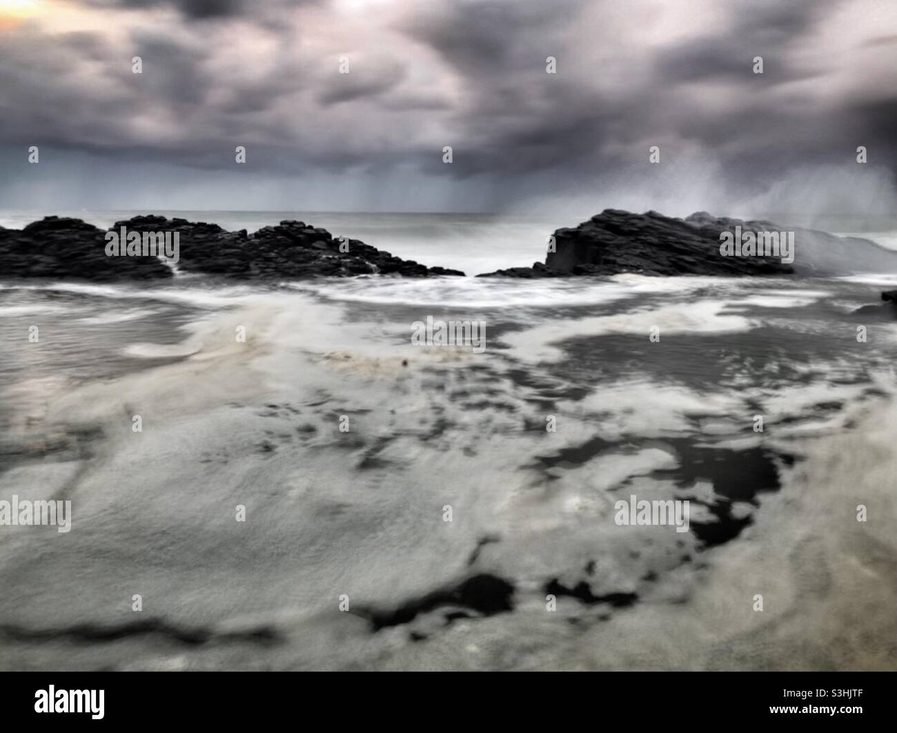 Massive storm clouds and rough seas - Indian Ocean, South Africa - Smartphone Captured Stock Image