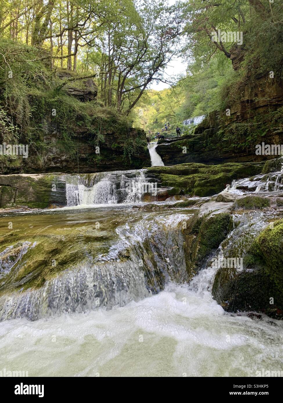 Sgwd Isaf clun-gwyn waterfall in Brecon South Wales Stock Photo