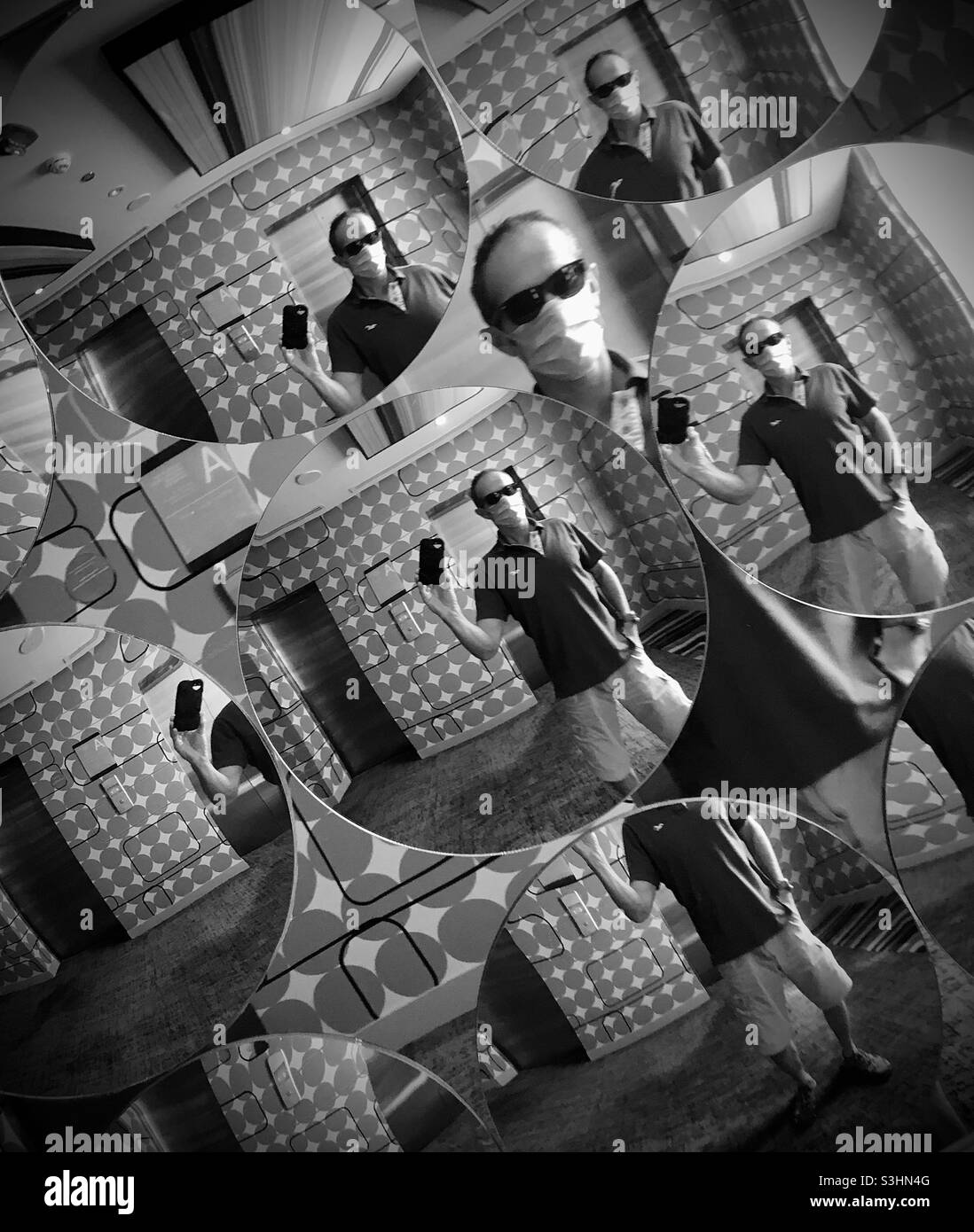 Black and White Mirror Photograph - Smartphone Captured Stock Image