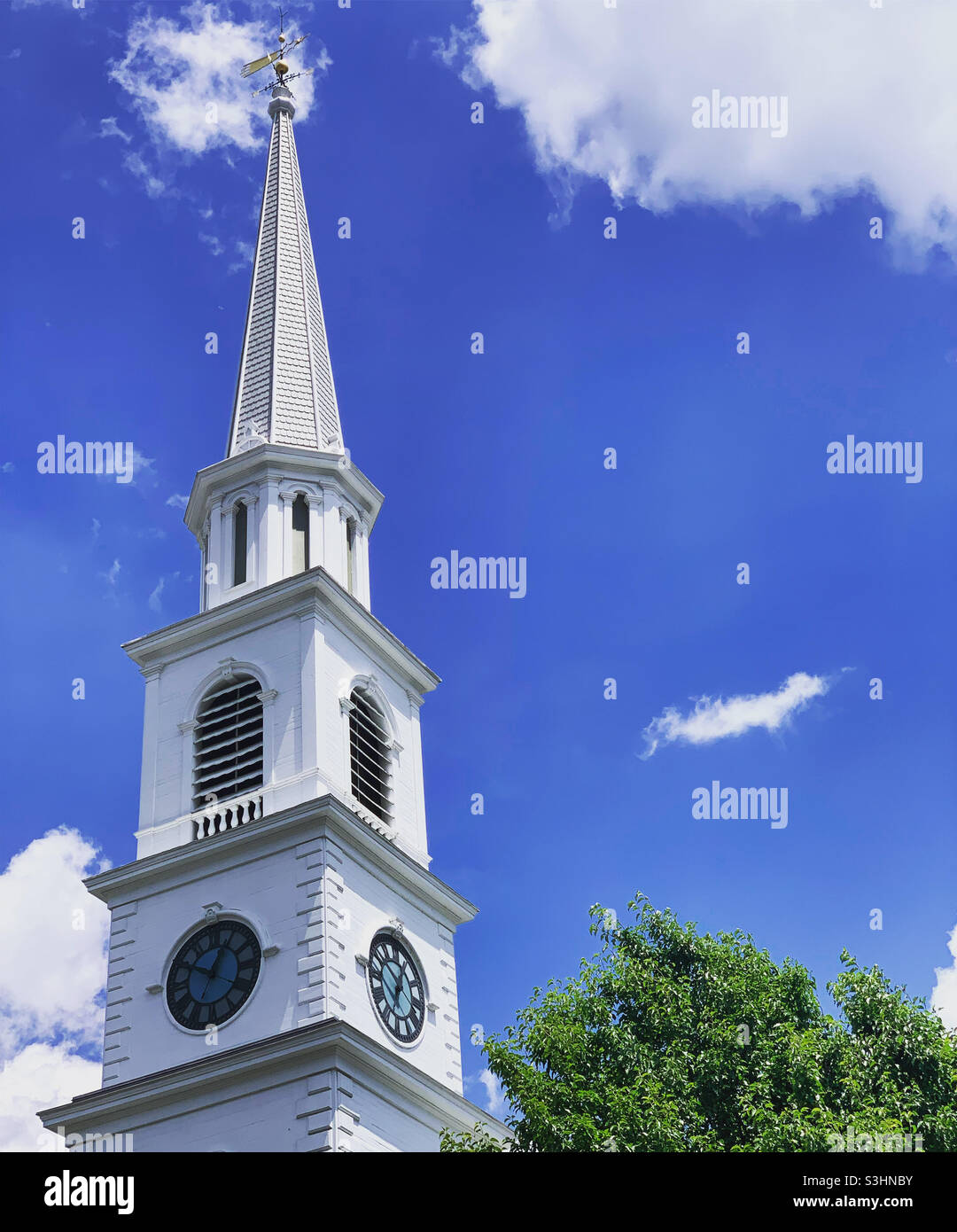 July, 2021, Steeple, Brattleboro, Windham County, Vermont, United States Stock Photo