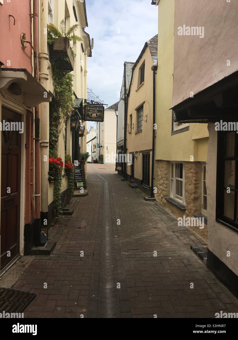 A street in Looe, Cornwall Stock Photo