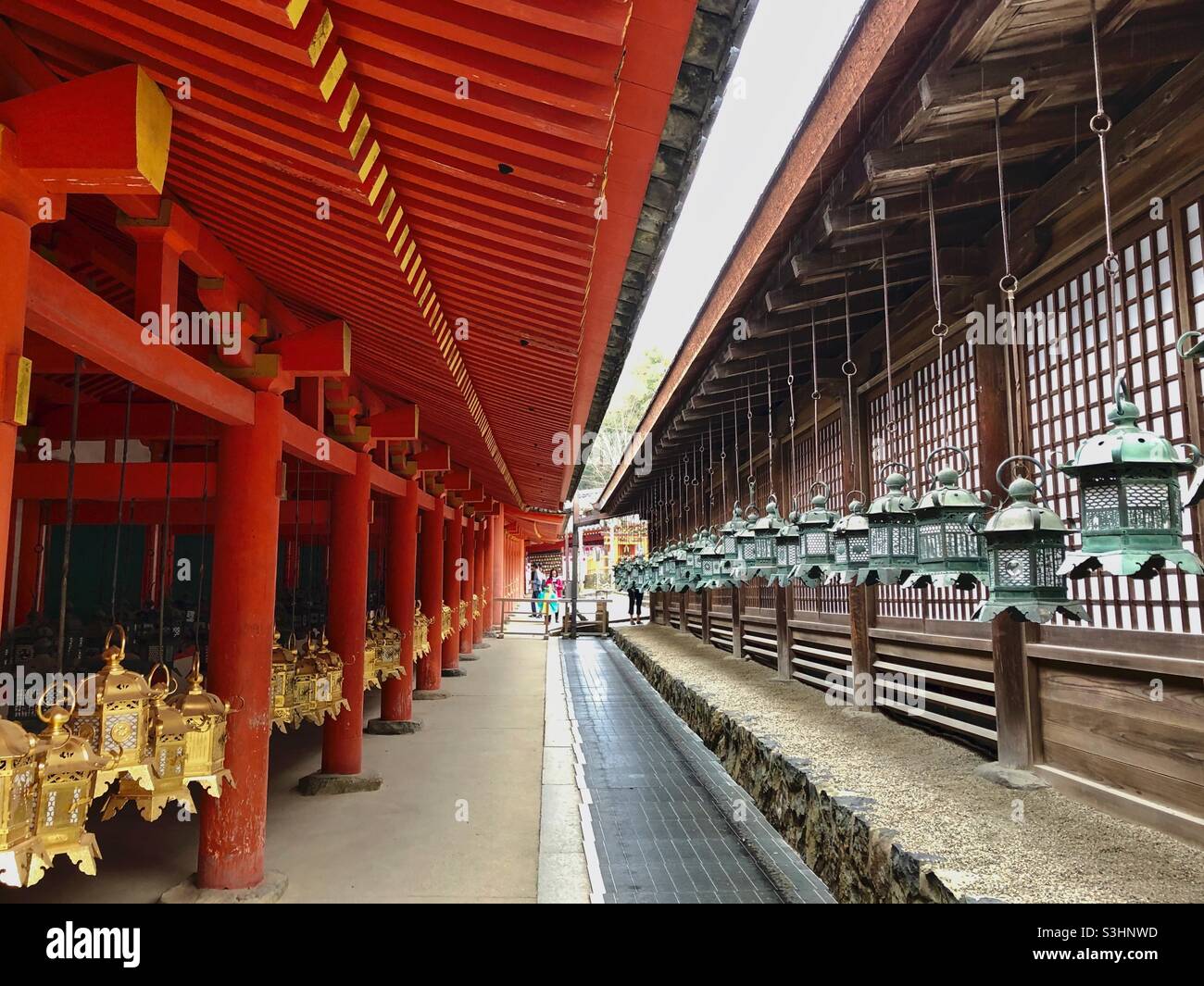 Many lanterns in Kasuga Grand Shrine in Nara Park, established in the 8th century. Japan. - Smartphone Captured Stock Image