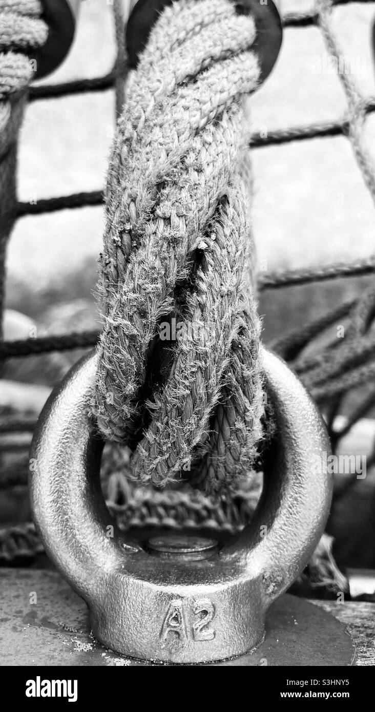 Close up view of an eyelet Stock Photo