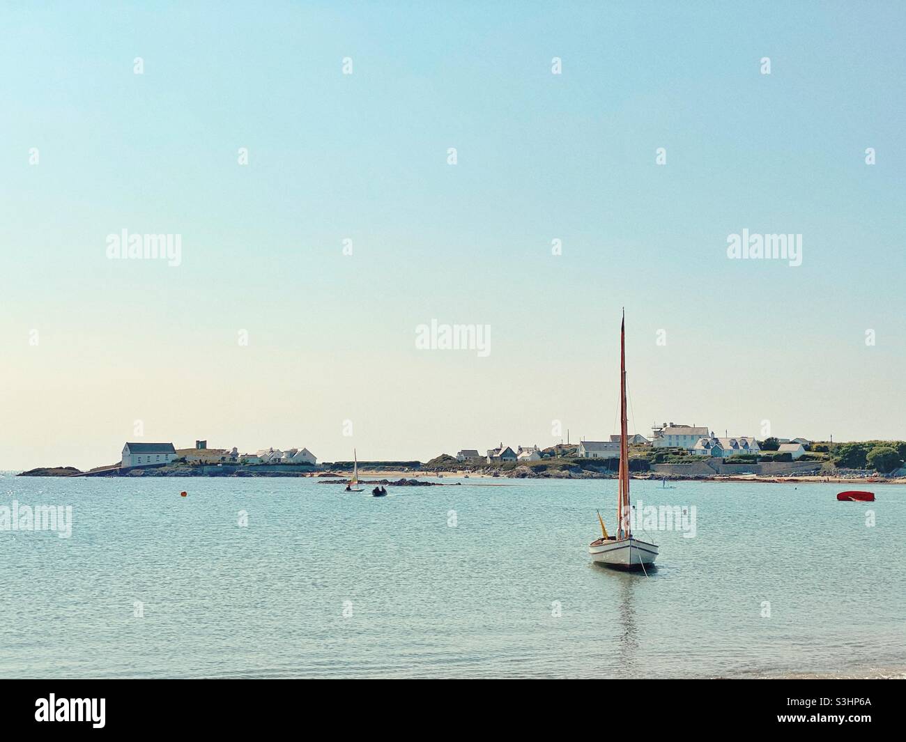 Rhoscolyn beach, Anglesey, north wales, early afternoon on a warm summer’s day. UK, Gwynedd, Mona - Smartphone Captured Stock Image