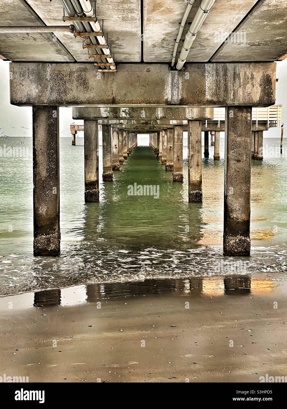 Under Pier 60 in Clearwater Beach, Florida - Smartphone Captured Stock Image