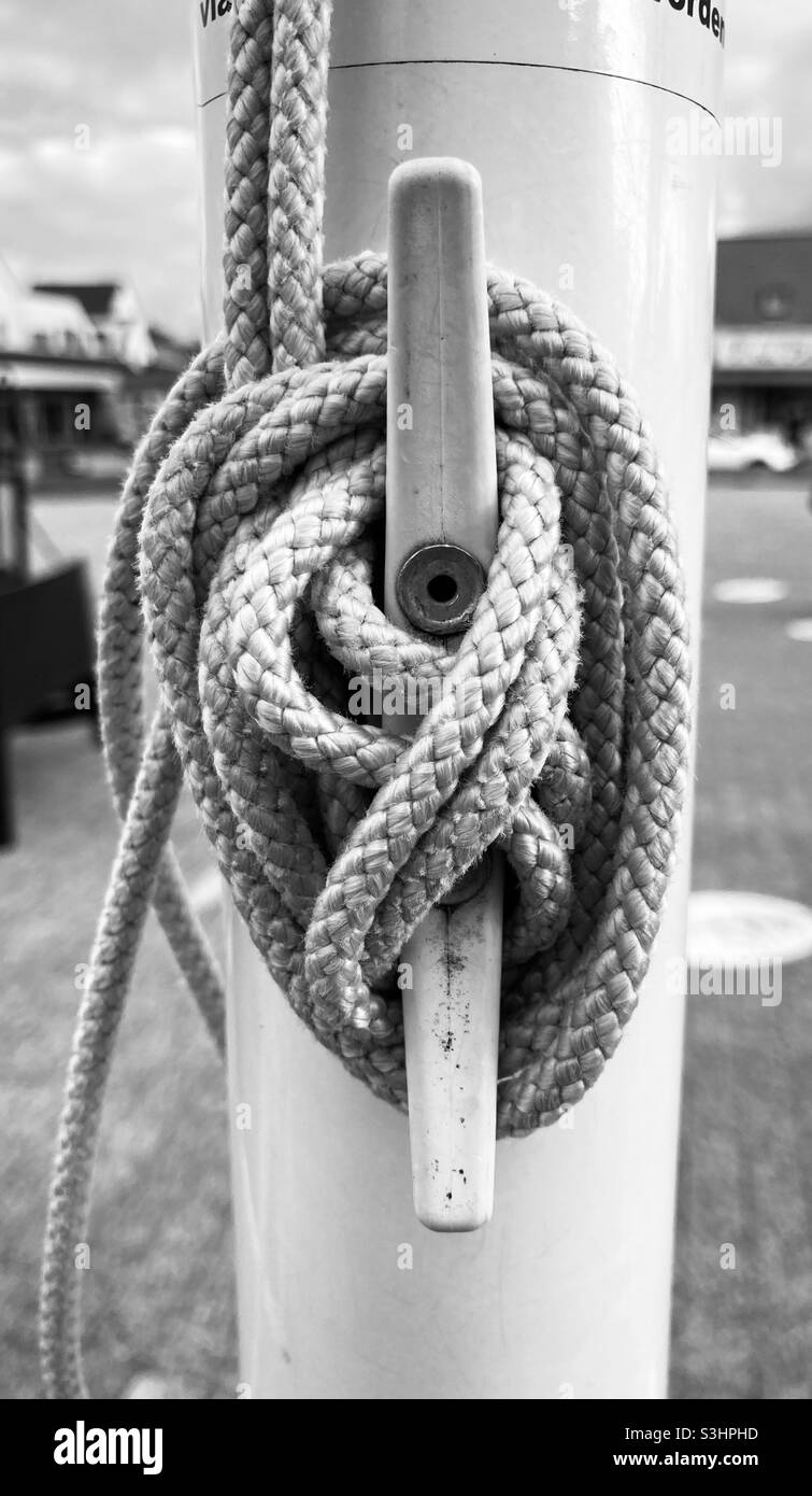 moored rope of a flag - Smartphone Captured Stock Image