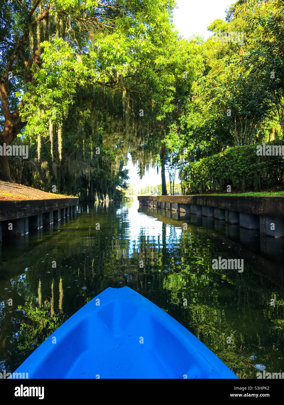 Kayaking in the Winter Park Chain of Lakes Stock Photo