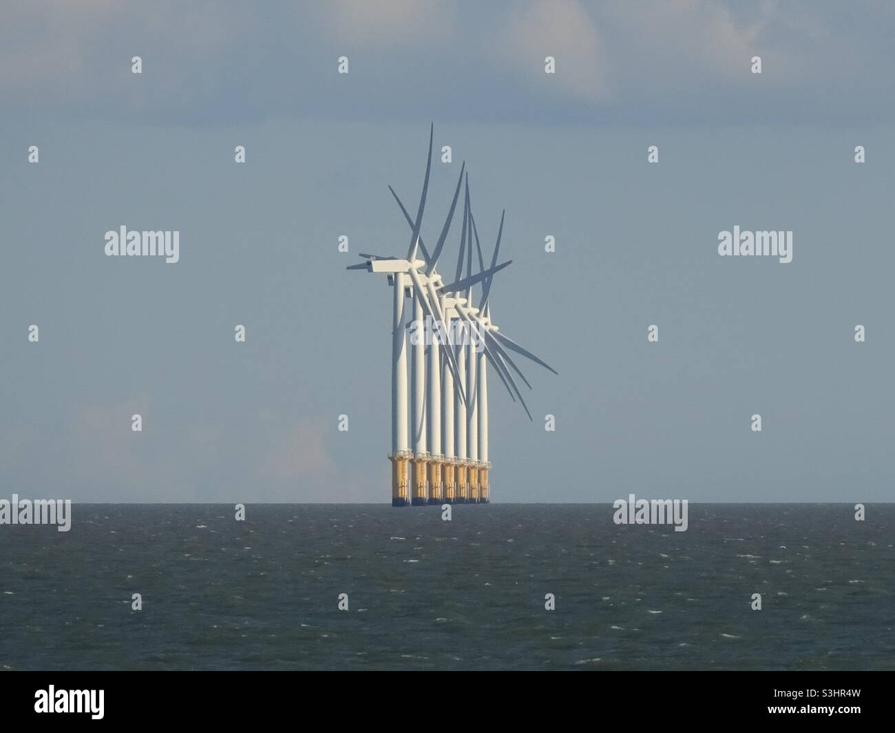 Wind farm from Southend Stock Photo