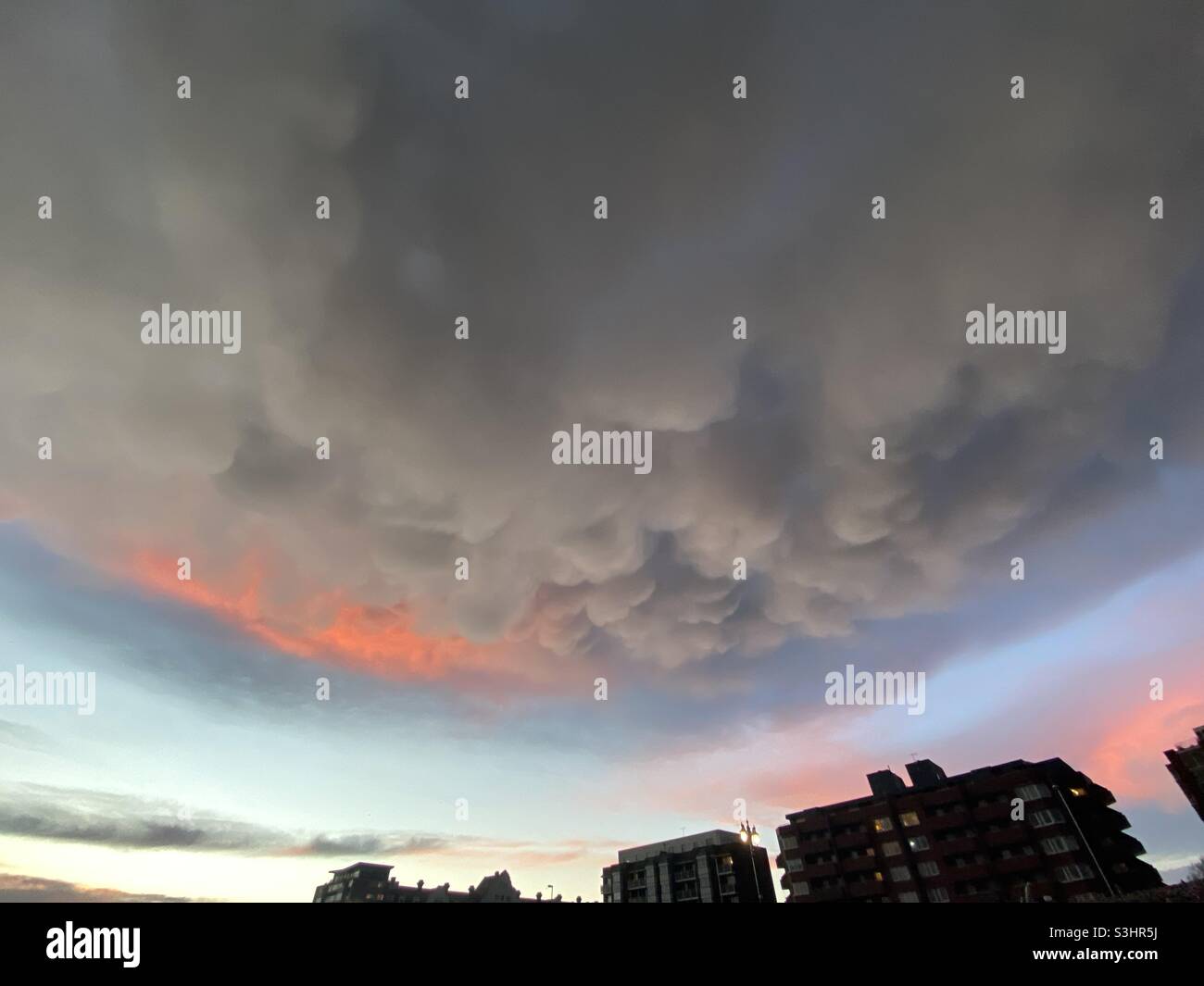 Mammatus clouds - Smartphone Captured Stock Image