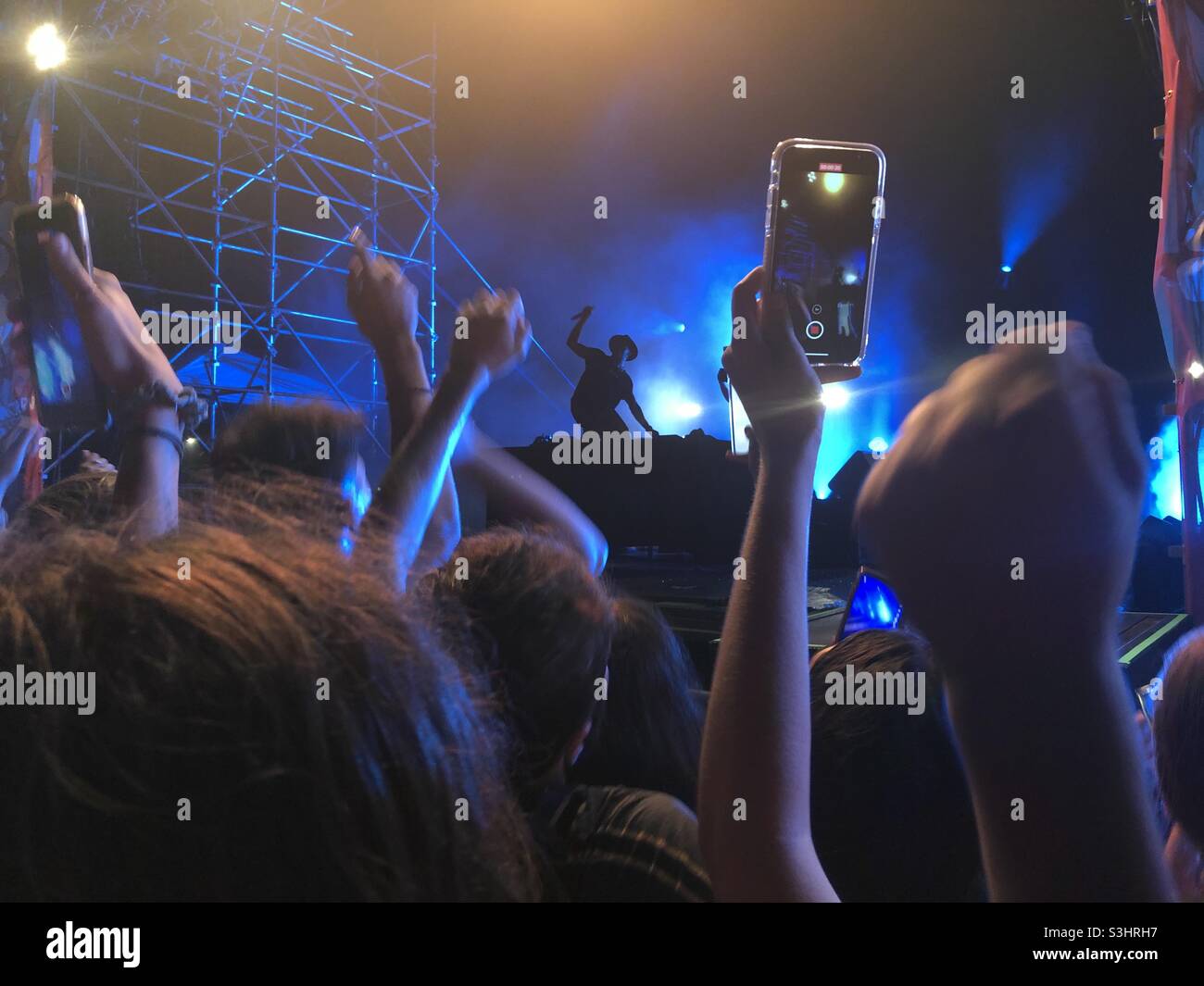 DJ Timmy Trumpet gives a live show in Darwin Australia on the 29.08.2021 - Smartphone Captured Stock Image