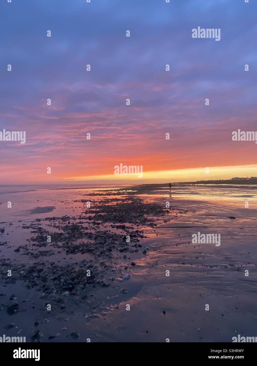 Worthing beach sunset - Smartphone Captured Stock Image