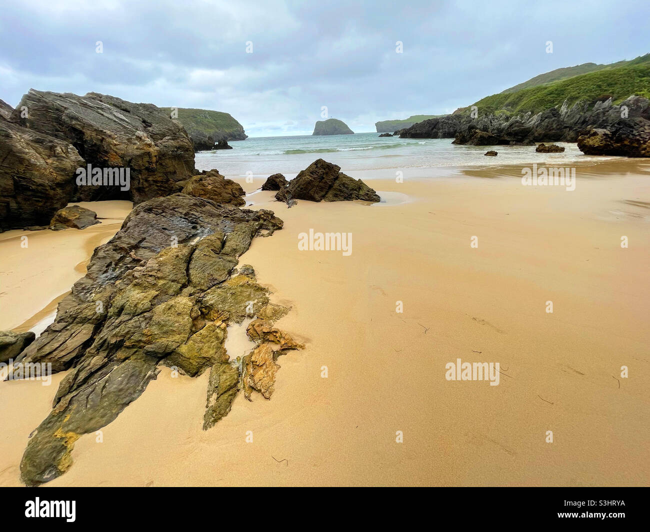 Borizu beach. Barro, Asturias, Spain. - Smartphone Captured Stock Image