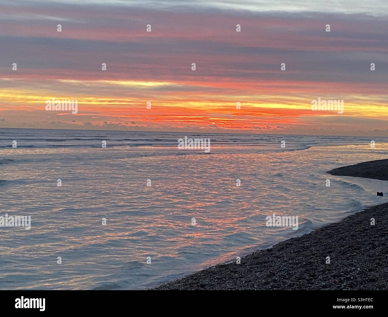Worthing beach sunset - Smartphone Captured Stock Image