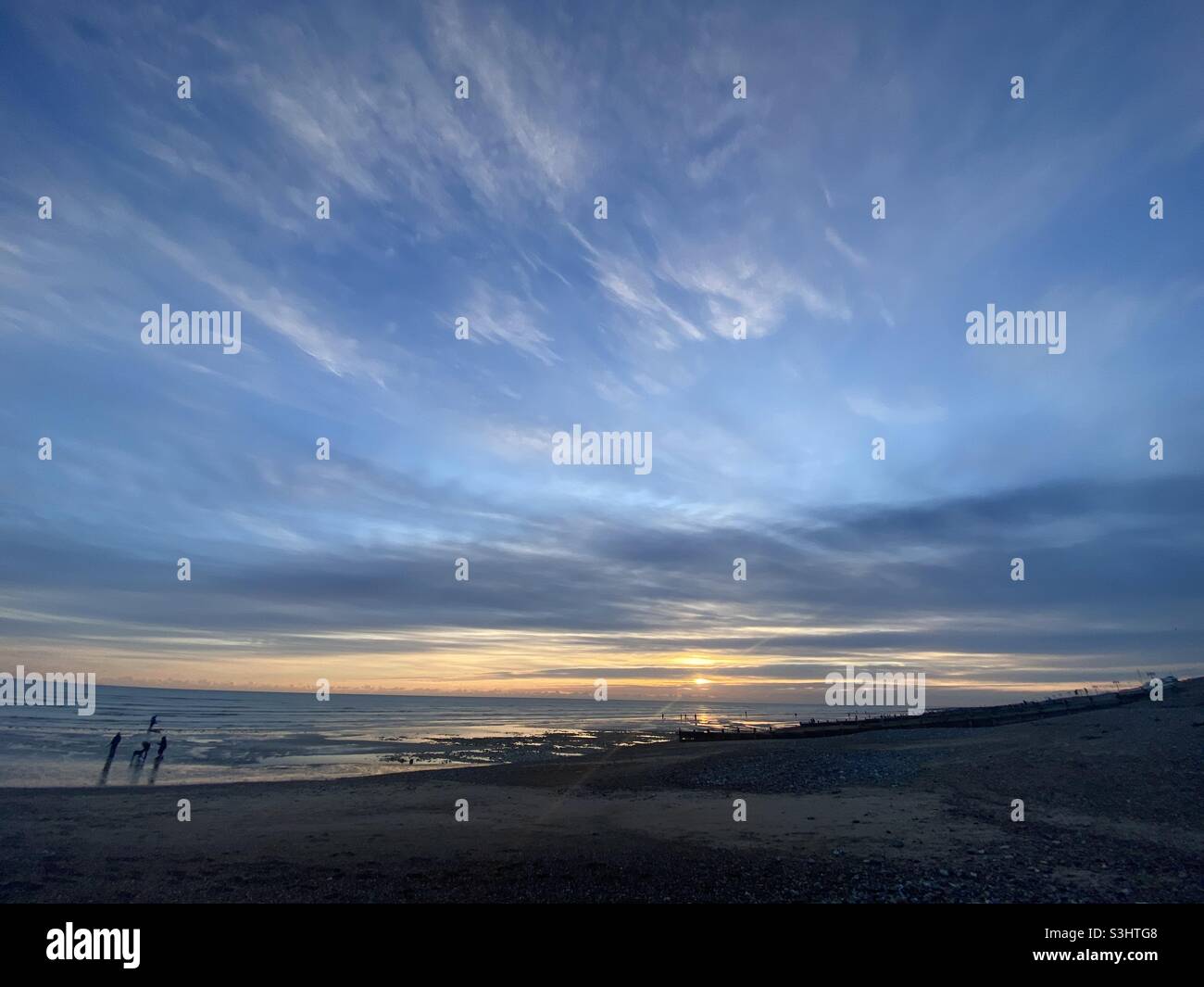 Worthing beach sunset - Smartphone Captured Stock Image