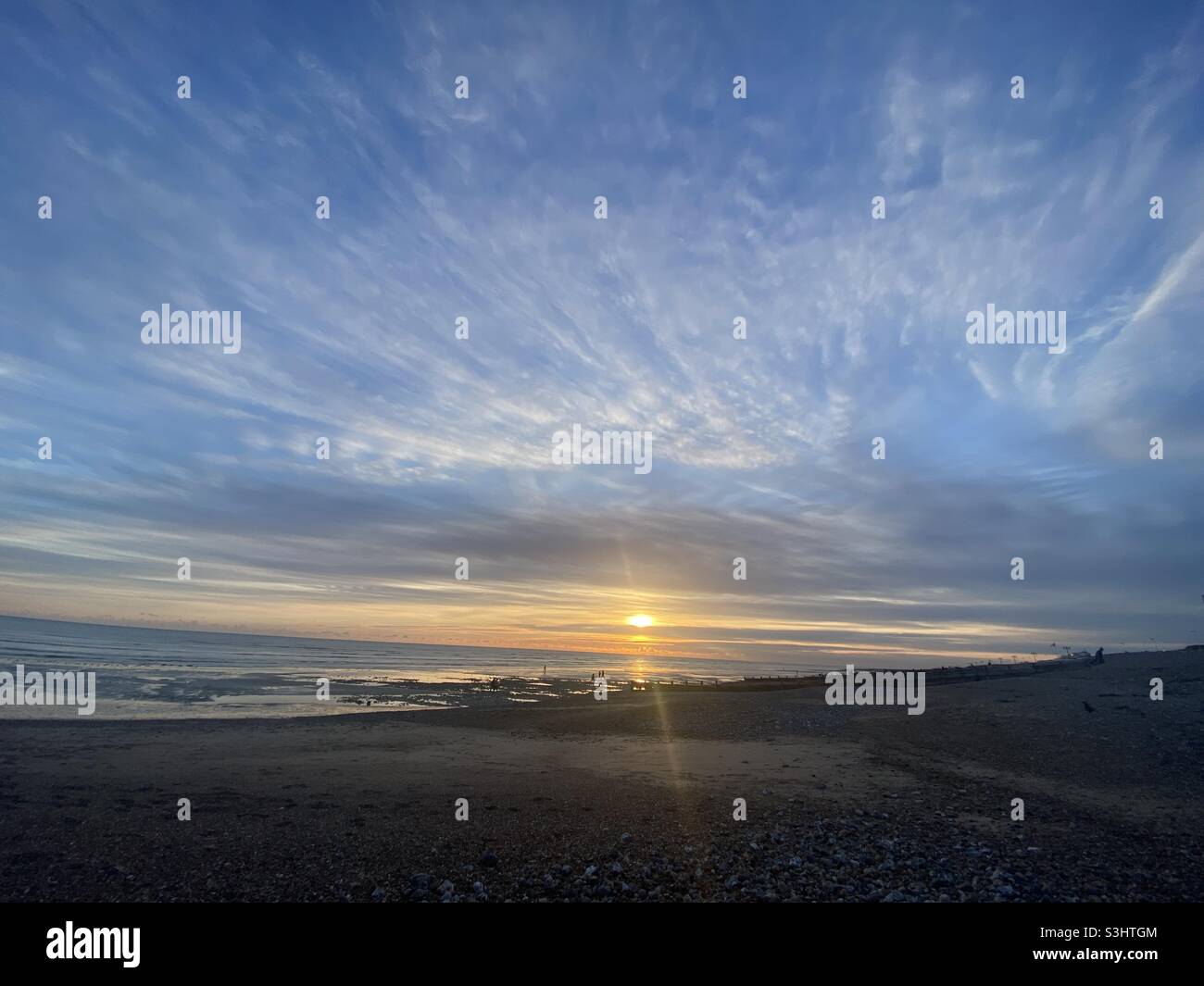 Worthing beach sunset - Smartphone Captured Stock Image
