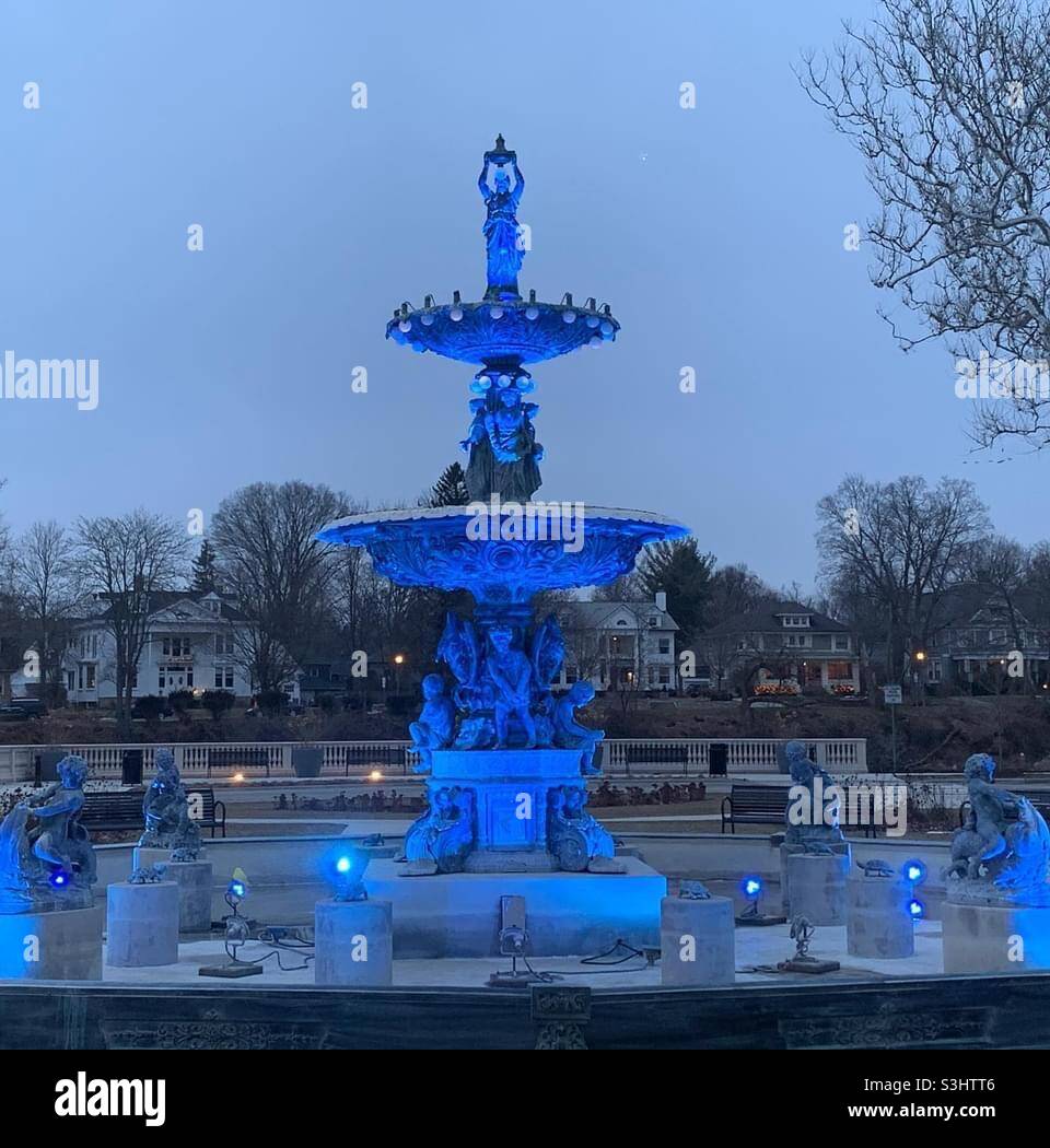 Studebaker fountain in south Bend Stock Photo