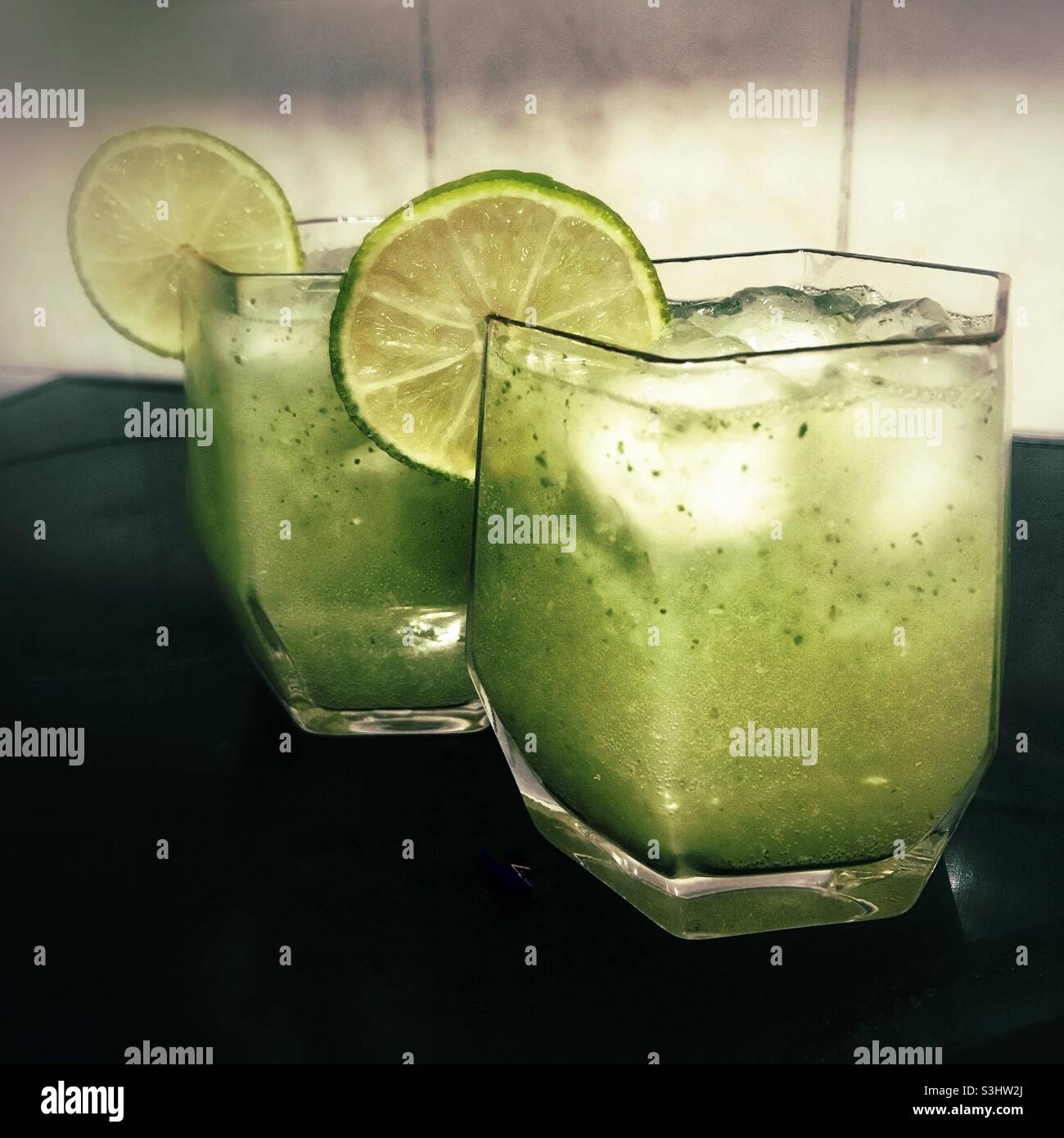 Mint Moscow mule cocktails - Smartphone Captured Stock Image