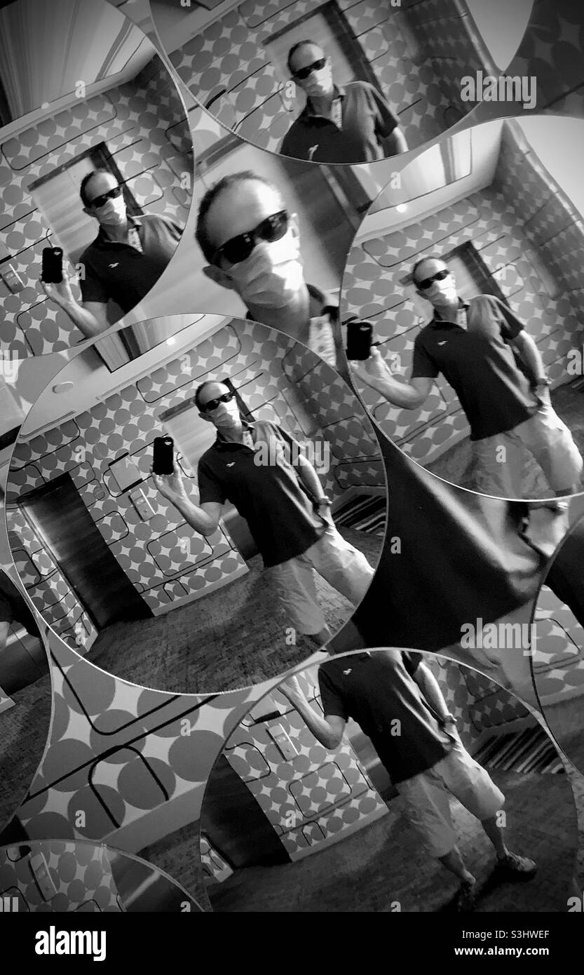 B&W Mirror Reflection - Smartphone Captured Stock Image