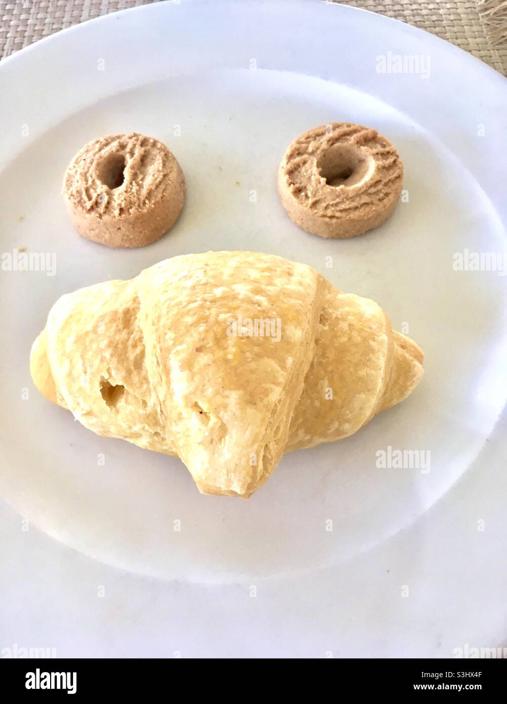 Croissant face - Smartphone Captured Stock Image