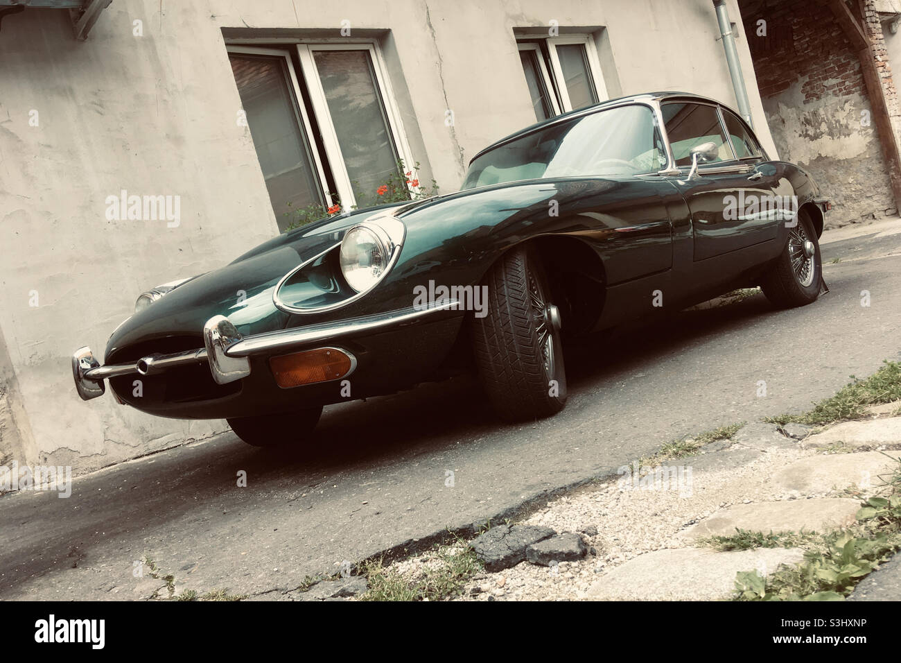 Jaguar E-Type Series 2 coupe sports car - Smartphone Captured Stock Image Jaguar E-Type Series 2 coupe sports car - Smartphone Captured Stock Image