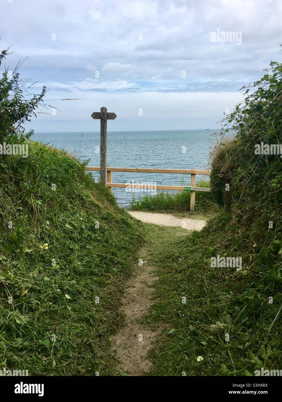 Coastal Footpath sign - Smartphone Captured Stock Image