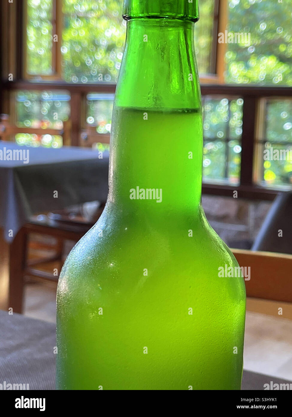 Bottle of cider. Asturias, Spain - Smartphone Captured Stock Image