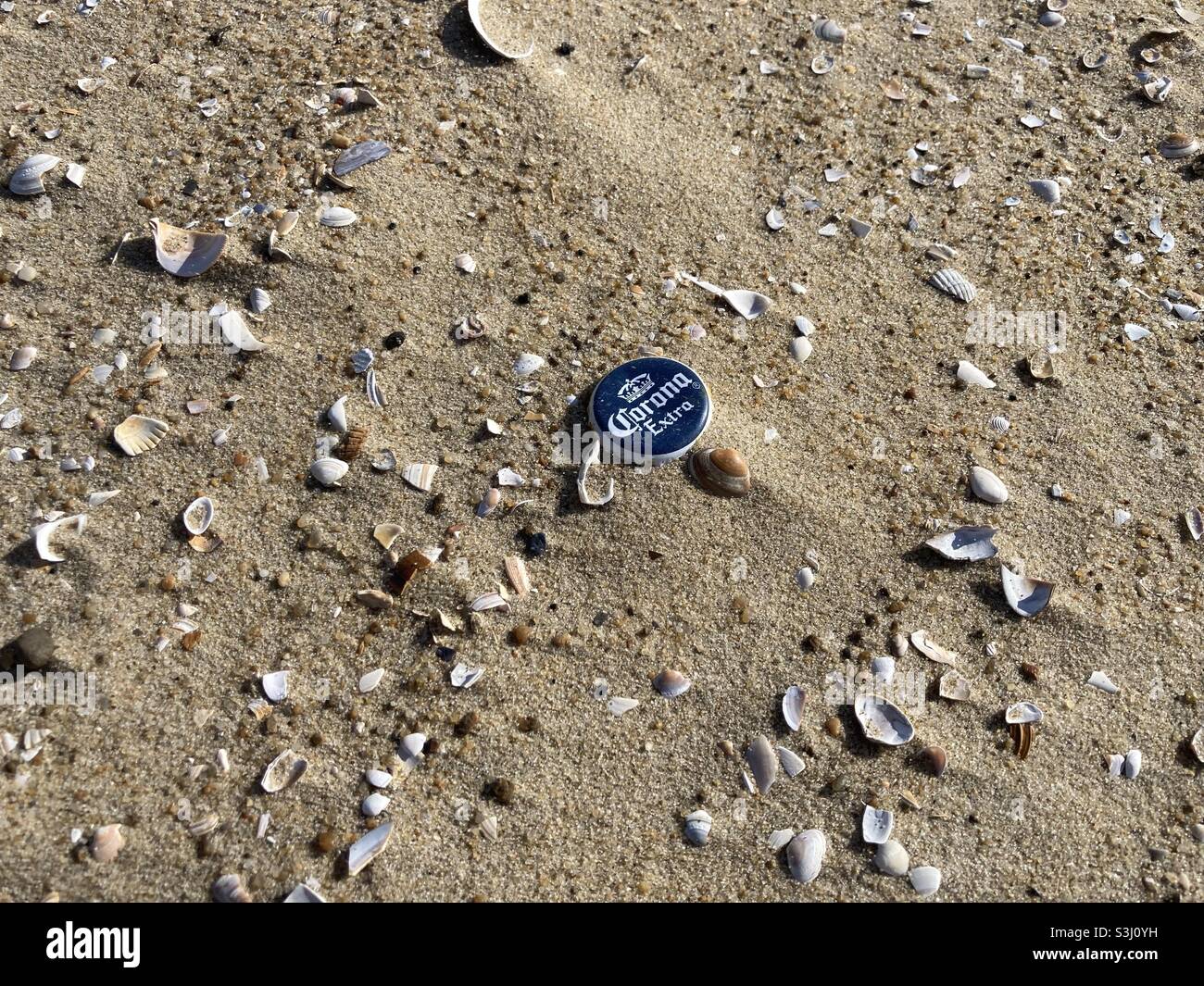 Corona on the beach, Julianadorp August 2021 - Smartphone Captured Stock Image