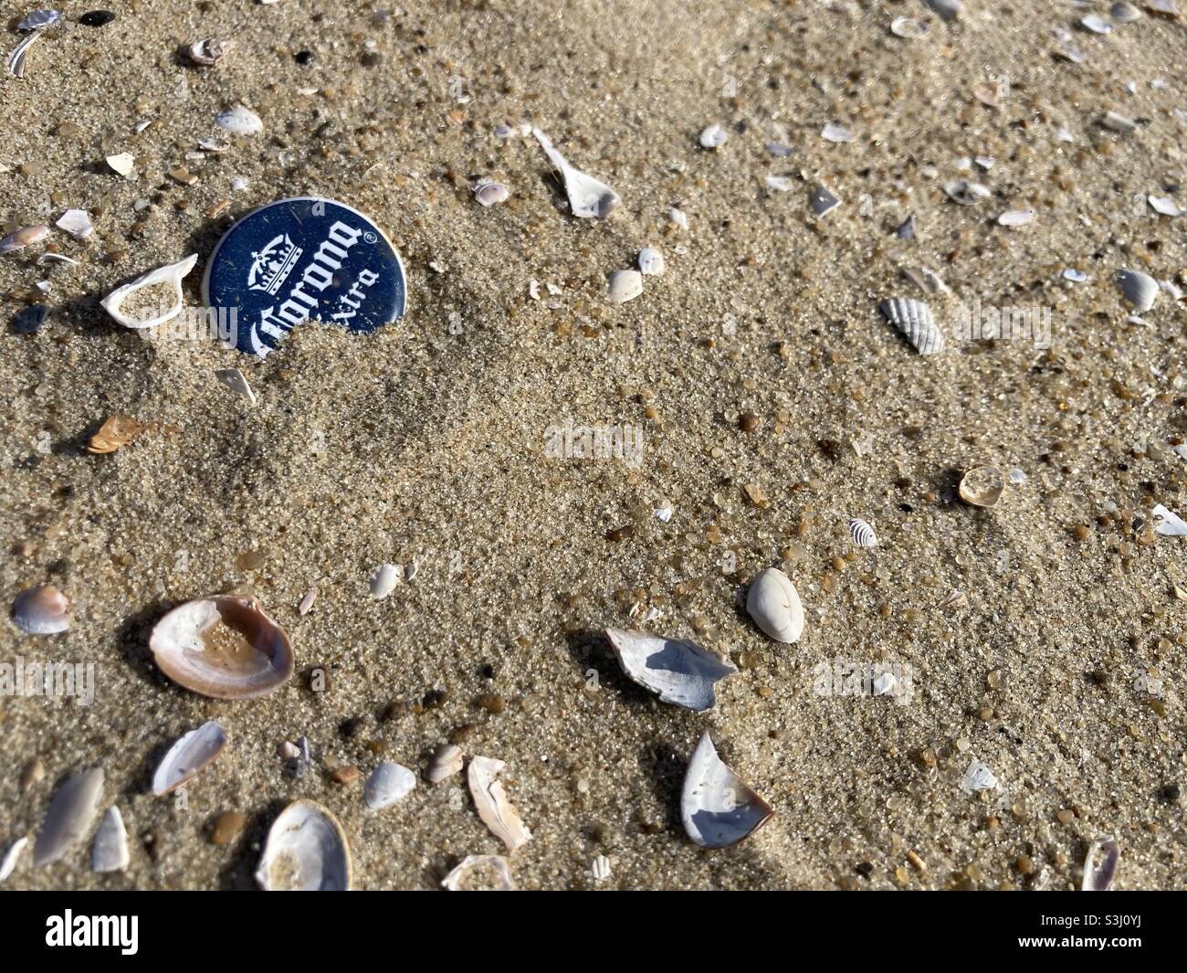 Corona on the beach, Julianadorp August 2021 - Smartphone Captured Stock Image
