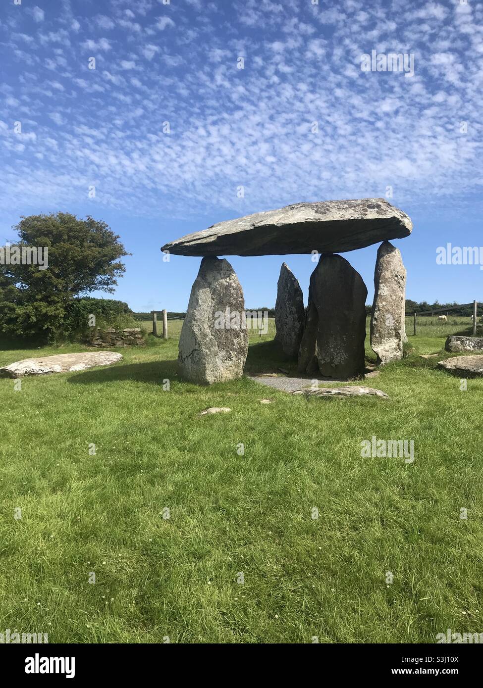 Welsh dolman Pentre Ifan burial chamber - Smartphone Captured Stock Image