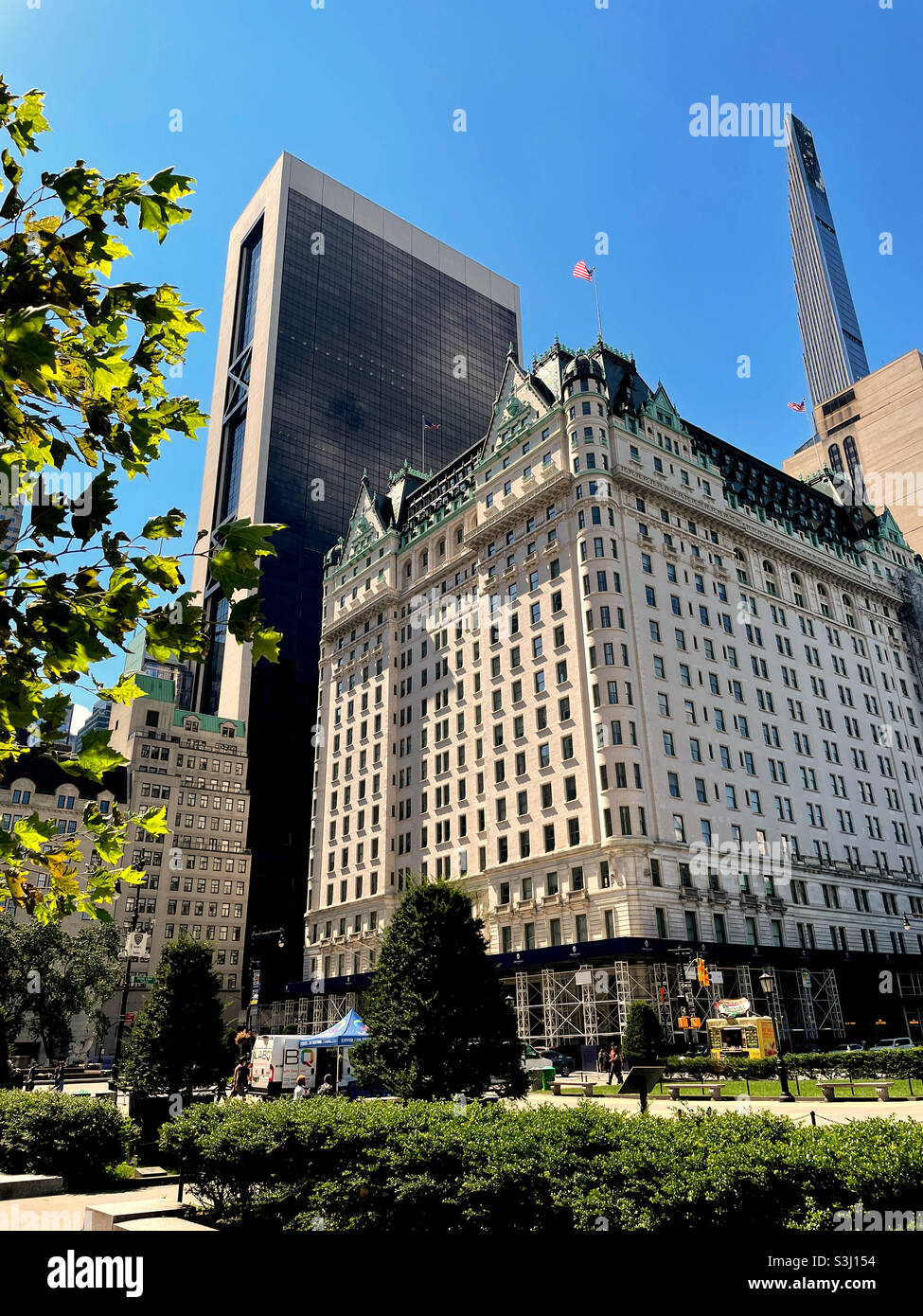 The plaza hotel, the Grace building and the Steinway tower as seen from ...