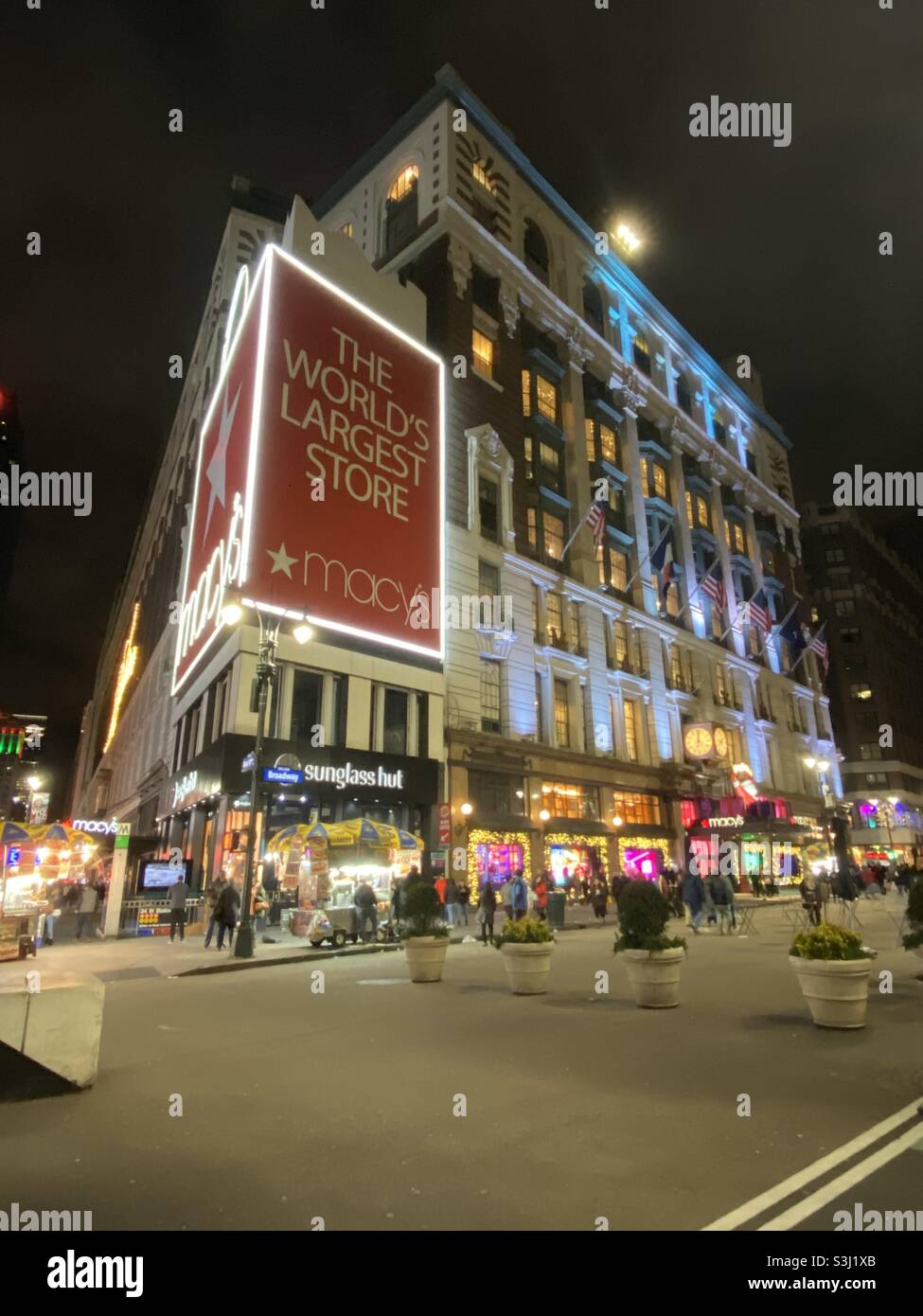 Macy’s 34th St. New York by night December 2019 - Smartphone Captured Stock Image
