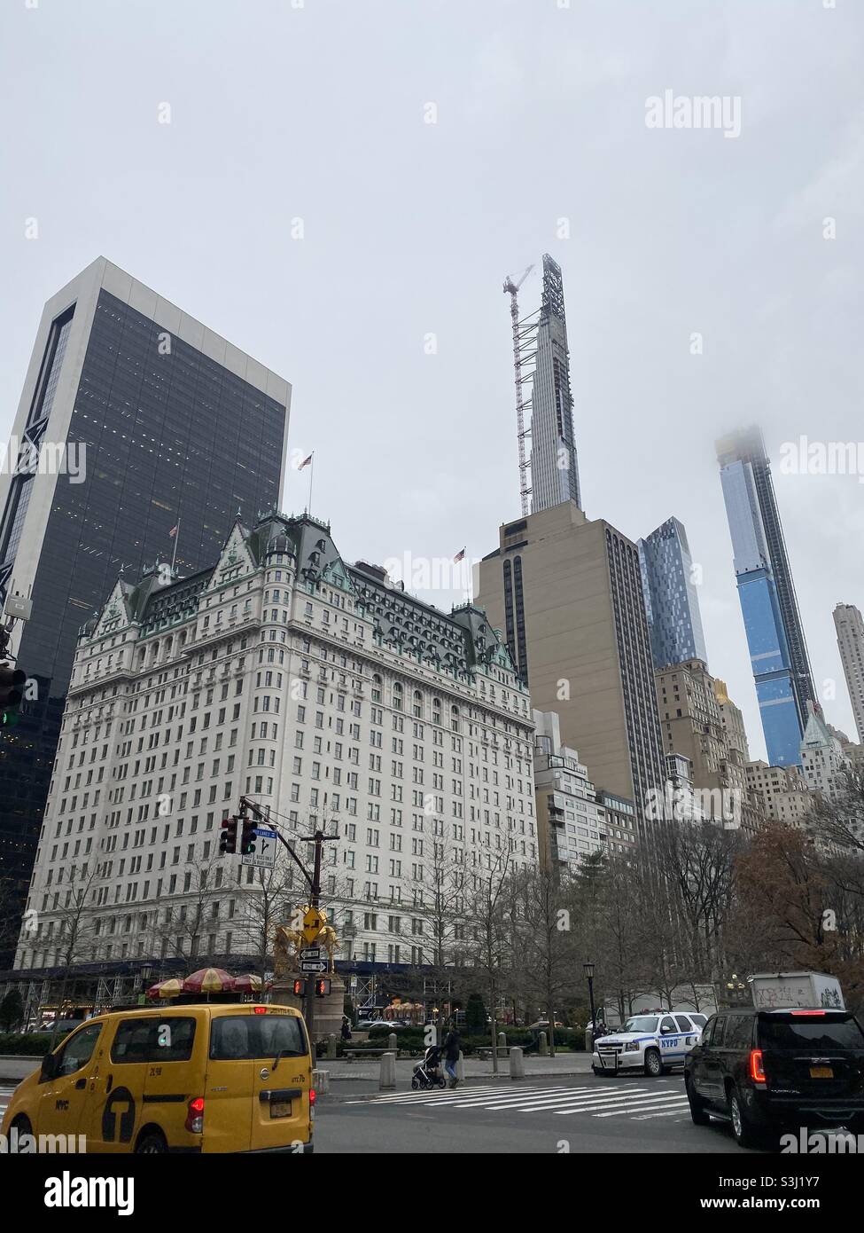 View of the Plaza Hotel in New York taken in December 2019 - Smartphone Captured Stock Image