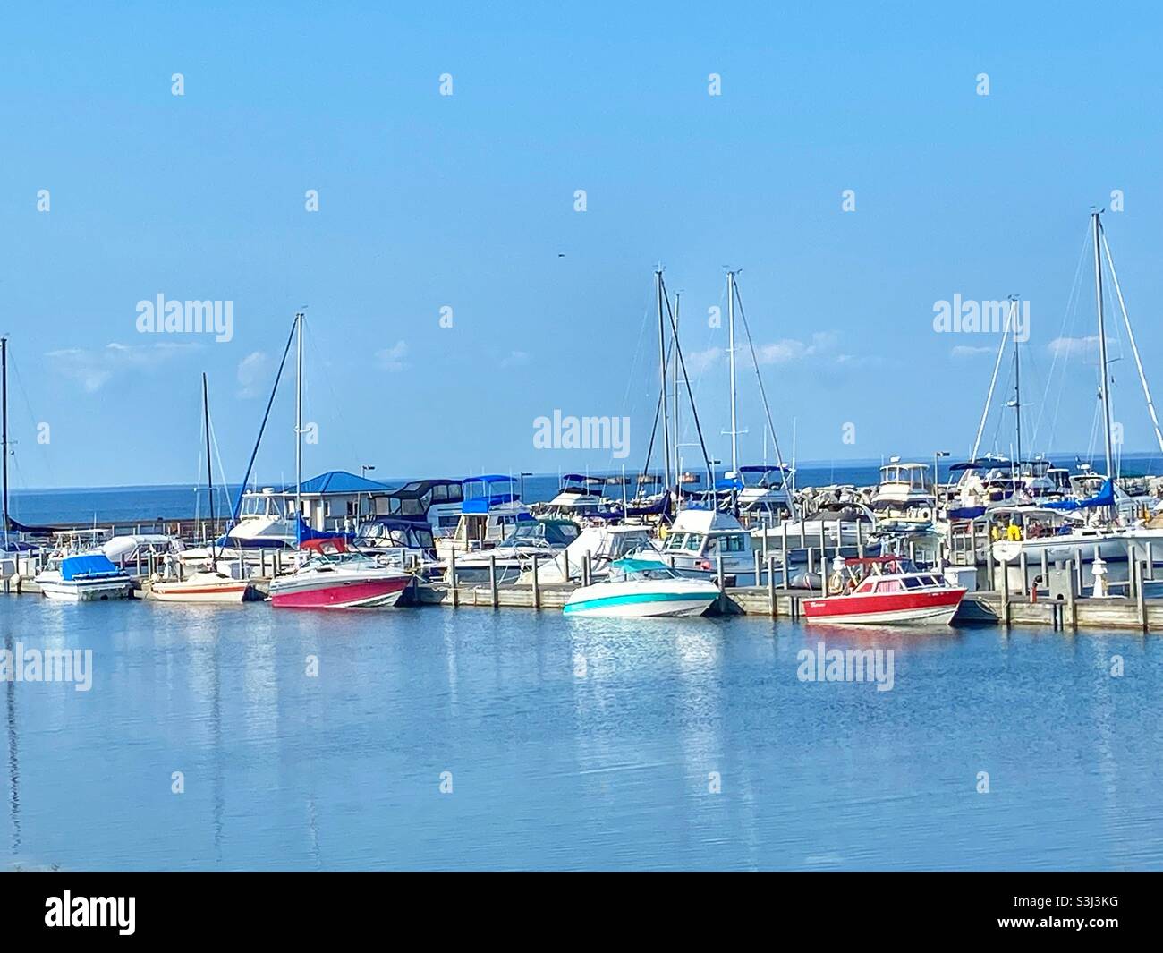 Colorful boats in the harbor - Smartphone Captured Stock Image