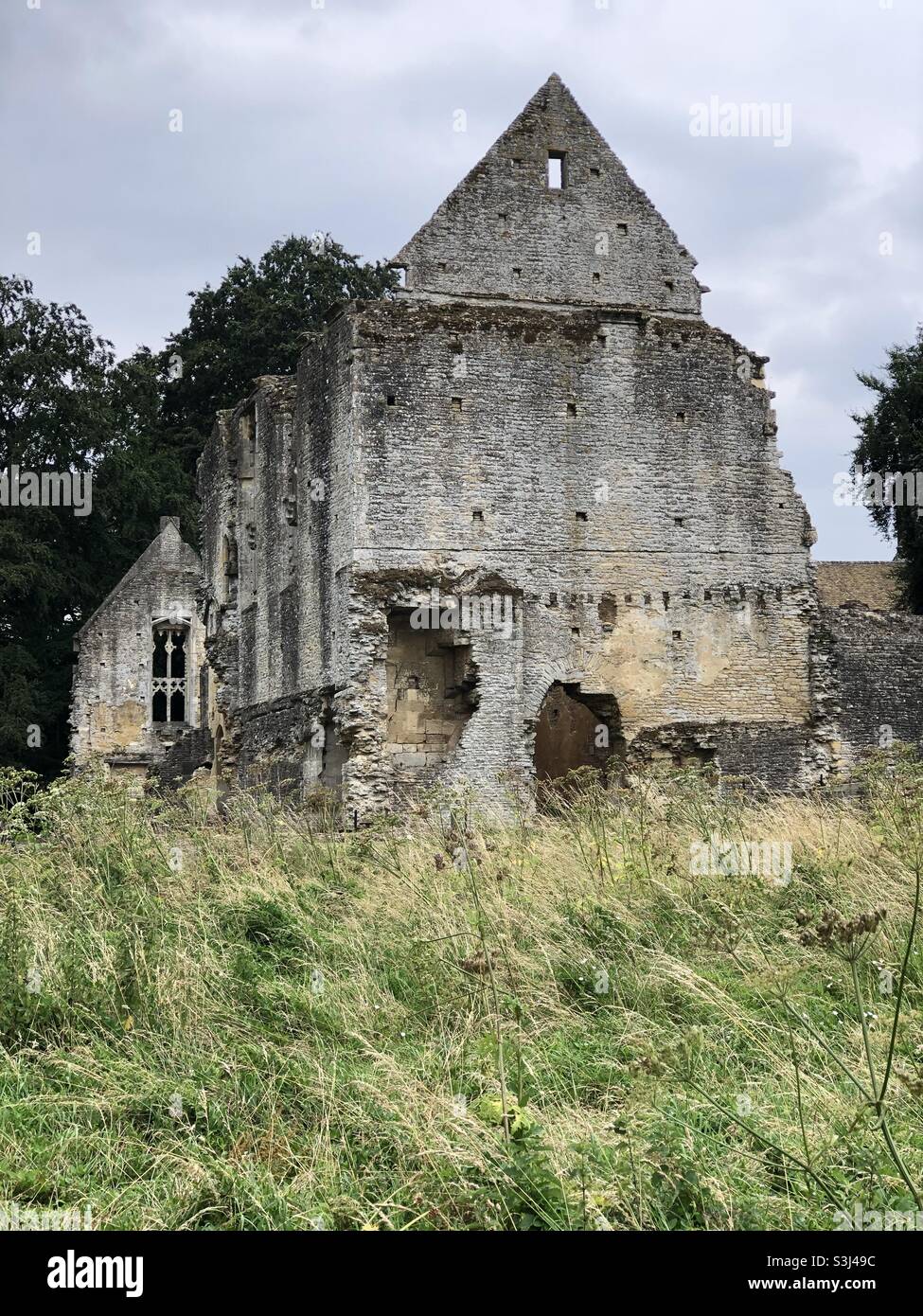 The ruins of Minster Lovell Old Hall by the River Windrush. - Smartphone Captured Stock Image
