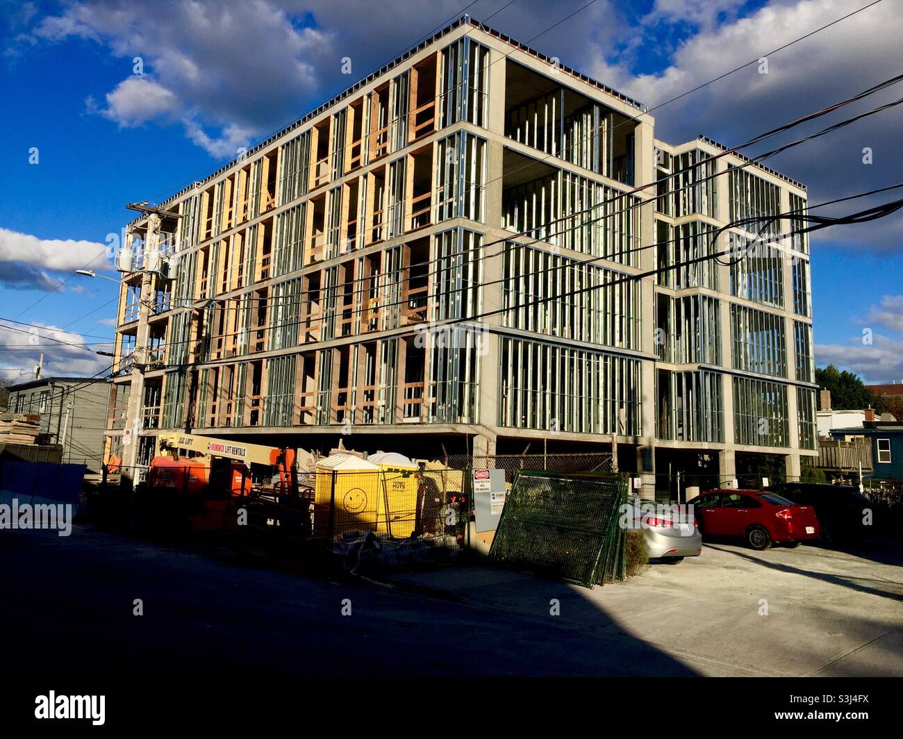 Mediumsize modern building under construction, Halifax, Canada Stock