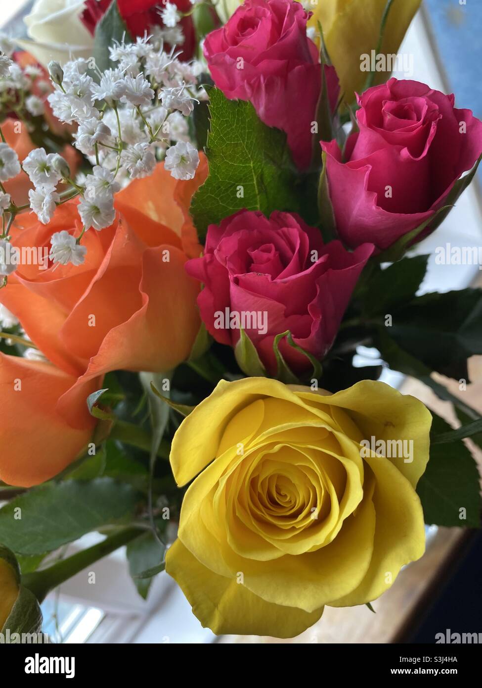 Mixed Rose Bouquet Stock Photo Alamy