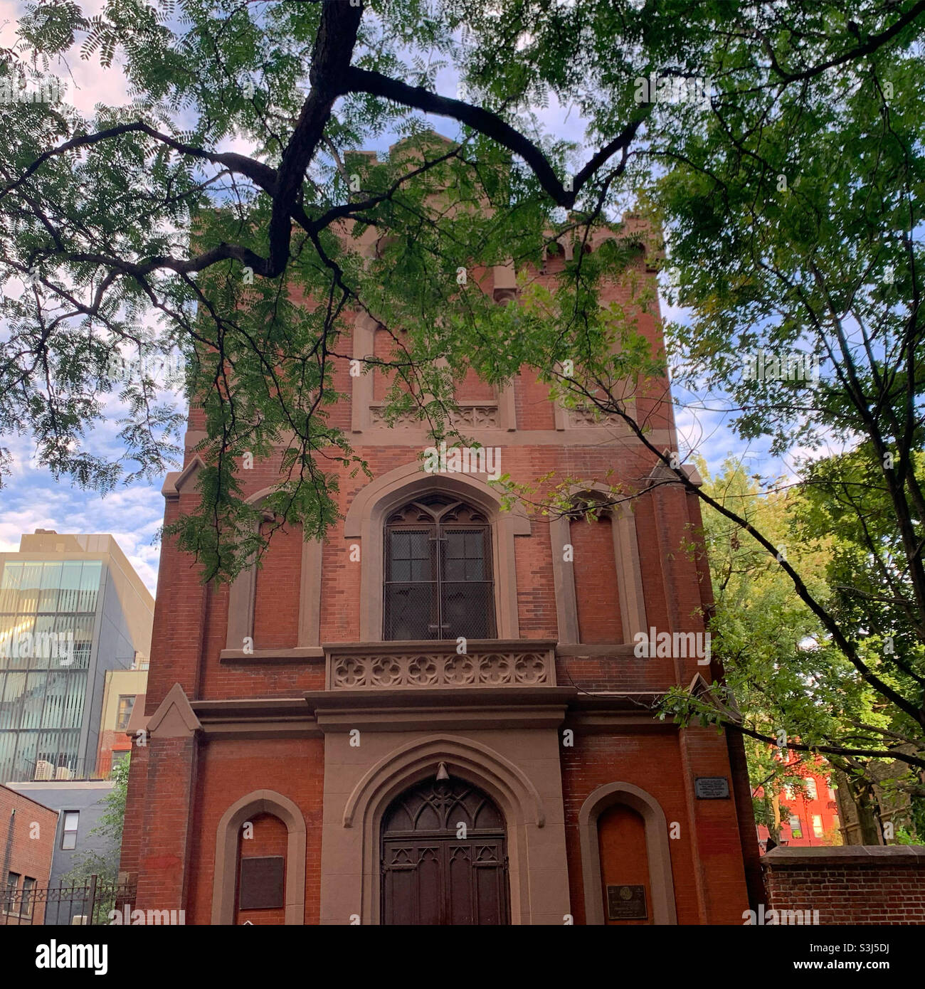 August, 2021, Russian Catholic Chapel of the Archangel Michael, Mulberry Street, Little Italy, New York, New York, United States - Smartphone Captured Stock Image