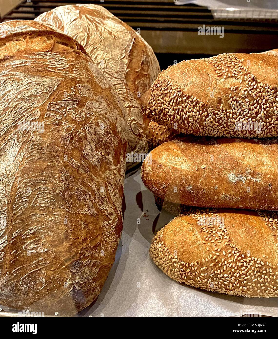 Freshly Baked Artisanal Bread Stock Photo Alamy freshly-baked-artisanal-bread-stock-photo-alamy