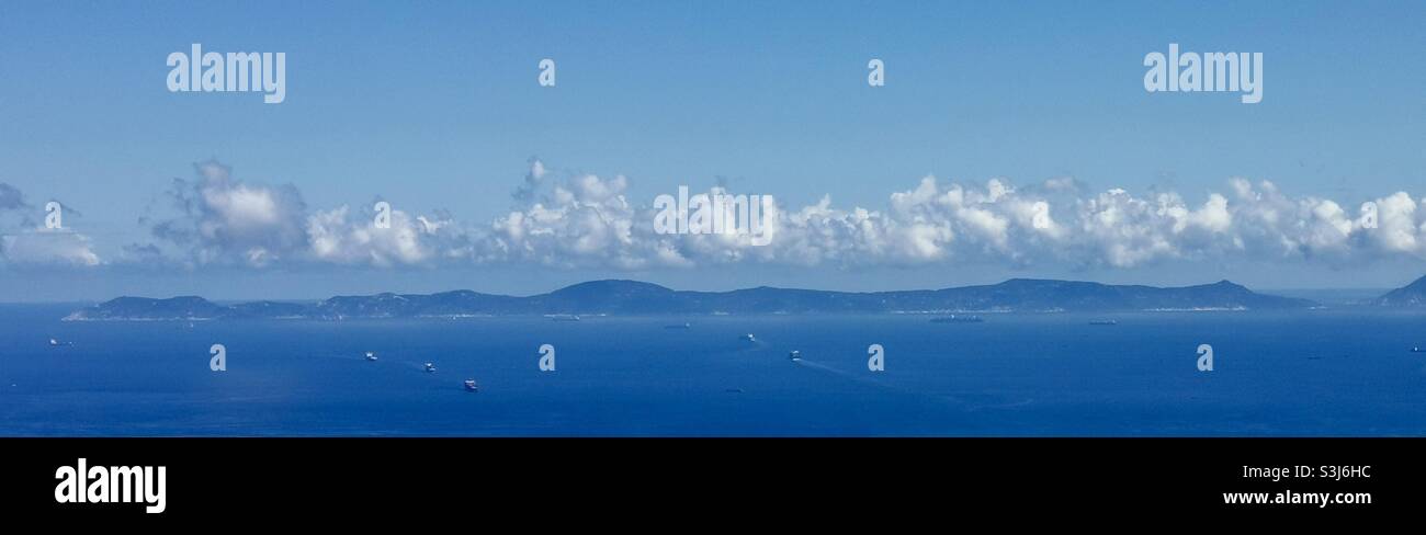 A panoramic view of Dangan island in China as seen from Hong Kong . Stock Photo