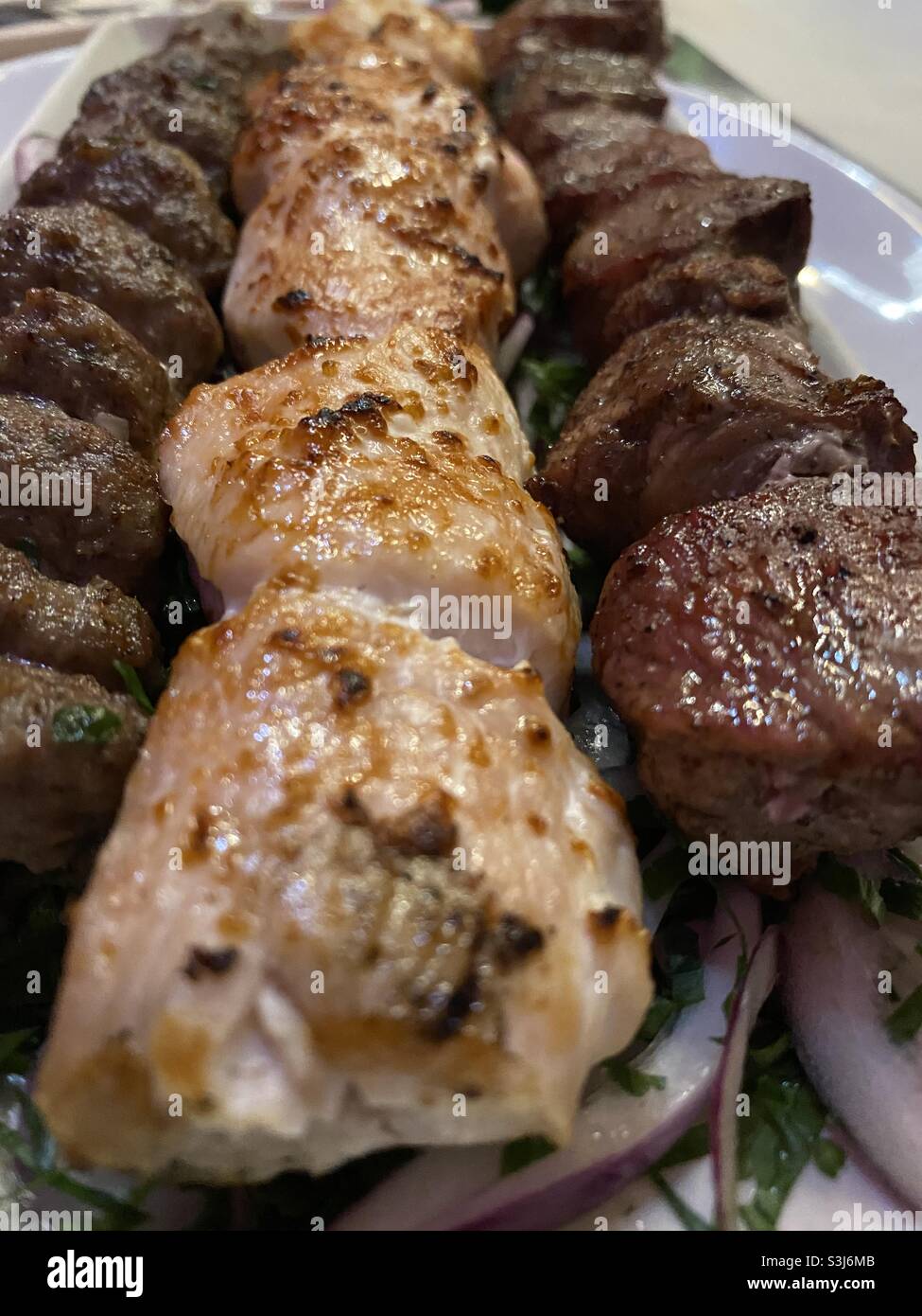 Mixed Turkish Kebab Stock Photo