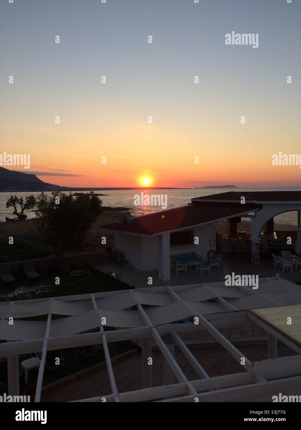 A Greek sunset (Malia) … Stock Photo