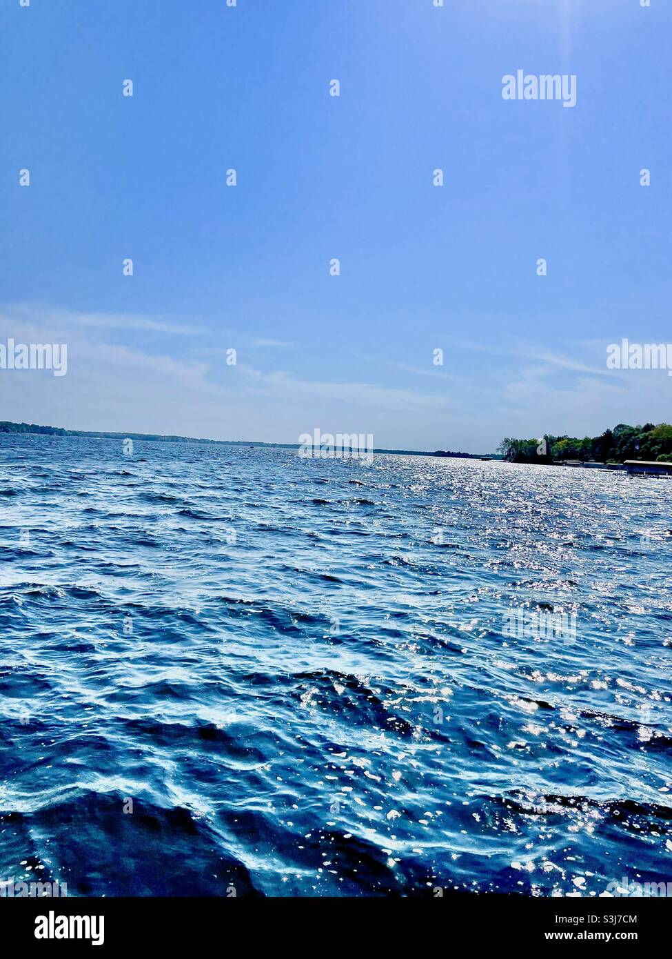 Wavey day on Cross lake on the Whitefish Chain Stock Photo Alamy