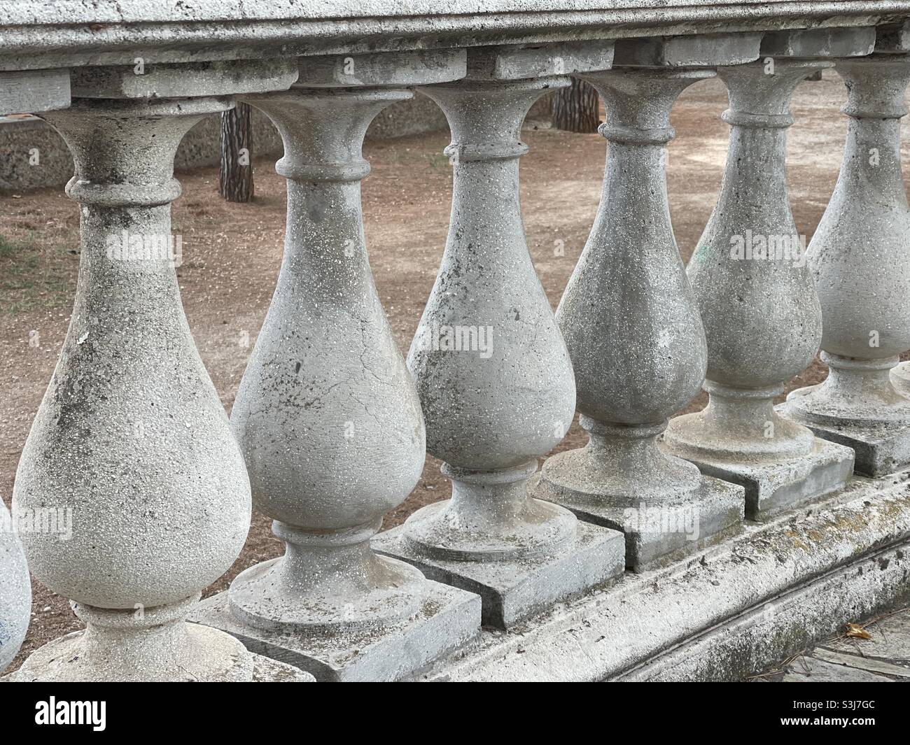 Concrete balustrade detail view Stock Photo - Alamy