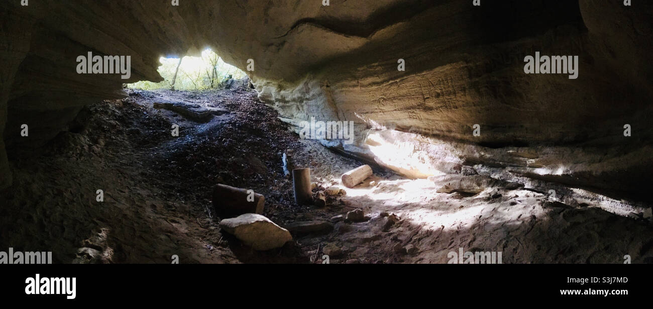Panorama of Otto-barlang inside, Hungarian-Austrian border Stock Photo